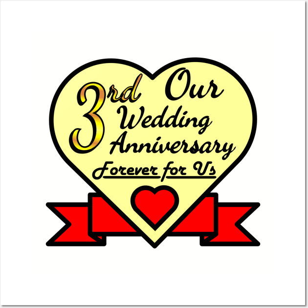 3rd wedding anniversary Wall Art by POD_CHOIRUL